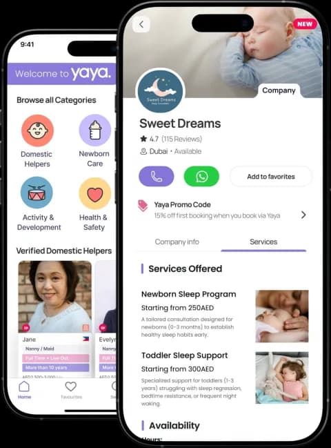 Yaya app shown on two phones