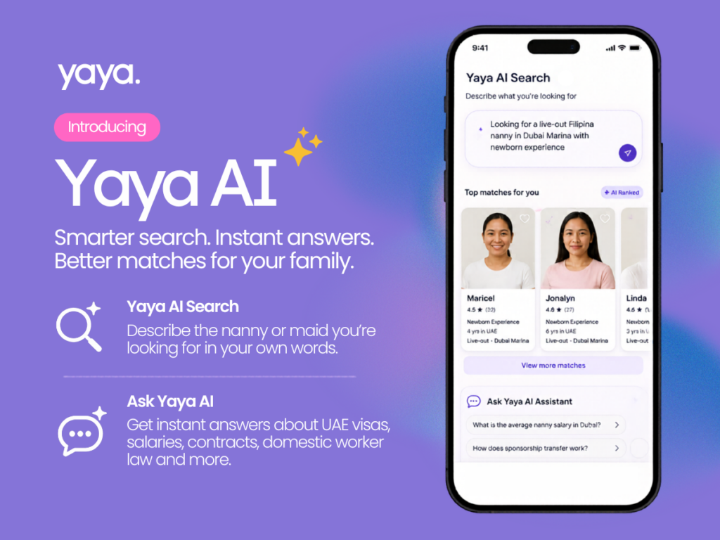Yaya AI: Natural-Language Caregiver Search for Dubai & the UAE Yaya AI: Natural-Language Caregiver Search for Dubai & the UAE